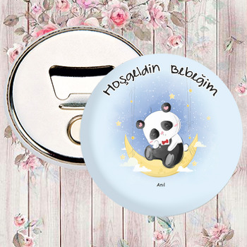 Kırmızı Papyonlu Panda Temalı Magnet Açacak