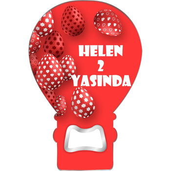 Kırmızı Paskalya Yumurtaları Temalı Balon Magnet Açacak