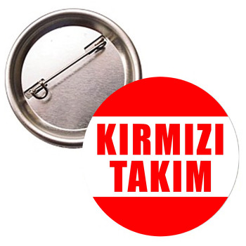 Kırmızı Takım Temalı İğneli Buton Rozet