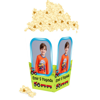 Kırmızı Traktör Temalı Popcorn Kutusu