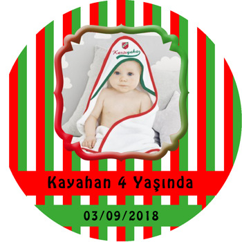 Kırmızı Yeşil Beyaz Çizgiler Temalı Sticker