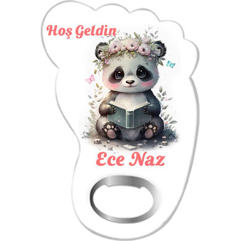 Kitaplı Panda Temalı Ayak İzi Magnet Açacak