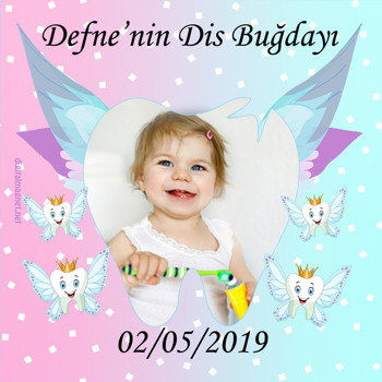 Kız Bebek Diş Buğdayı   Kare Parti Afiş