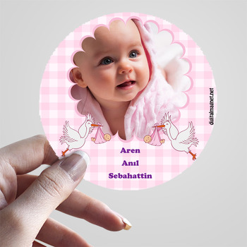 Kız Bebek İçin Hoşgeldin Bebek Sticker