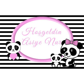 Kız Bebek Panda Temalı Afiş