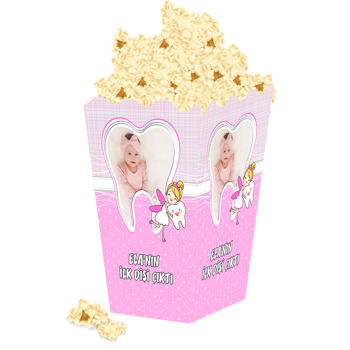 Kız Diş Buğdayı Temalı Popcorn Kutusu