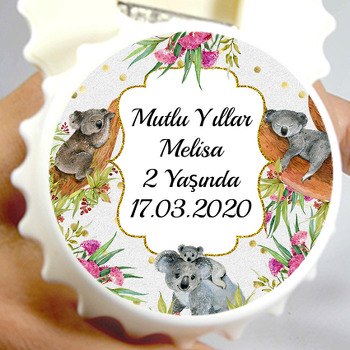 Koala Temalı Kapak Şekilli Magnet Açacak