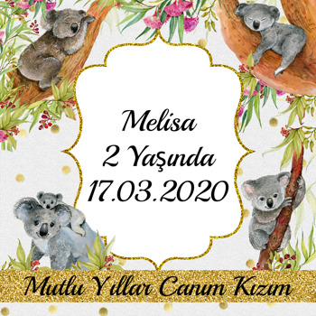 Koala Temalı Kare Afiş