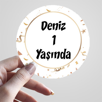 Konfeti Gold Temalı Parti Sticker