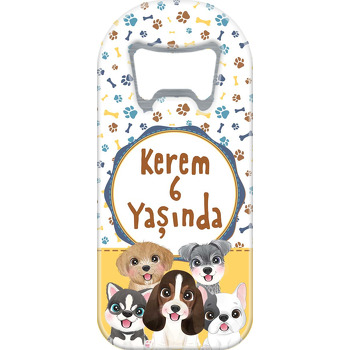 Köpek Dostu Temalı Uzun Doğum Günü Magnet Açacak