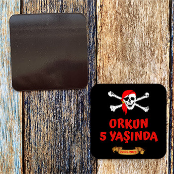 Korsan Kuru Kafa Temalı Doğum Günü Magnet