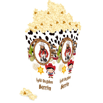 Kovboy Temalı Popcorn Kutusu