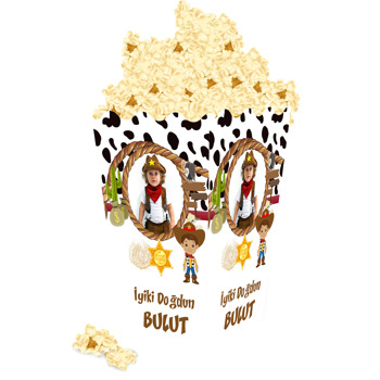 Kovboy Temalı Popcorn Kutusu