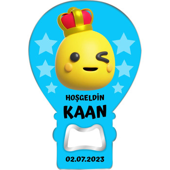 Kral Emoji Mavi Fon Temalı Balon Magnet Açacak