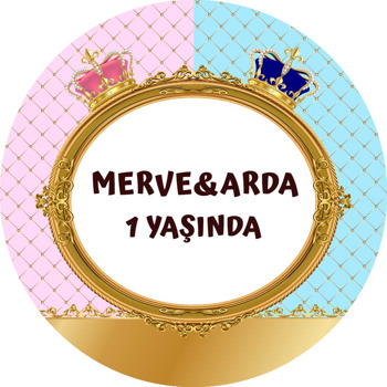 Kral ve Kraliçe Taç Temalı Sticker