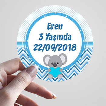 Koala Mavi Temalı Sticker