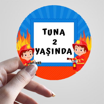 Küçük İtfaiyeci Temalı Sticker