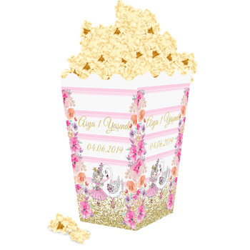 Kuğu ve Prenses Temalı Popcorn Kutusu