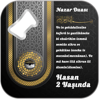 Kündekari Desende Mekke ile Nazar Duası Temalı Kare Magnet Açacak