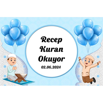 Kuran Okuyorum Mavi Temalı Magnet