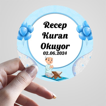 Kuran Okuyorum Mavi Temalı Sticker