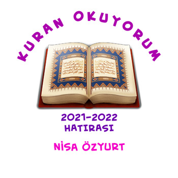 Kuran Okuyorum Mor Yazı Temalı Sticker