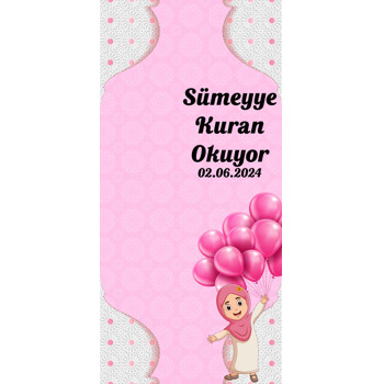 Kuran Okuyorum Pembe Temalı Hediyelik Kart