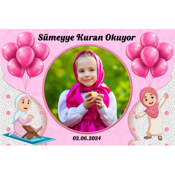 Kuran Okuyorum Pembe Temalı Magnet