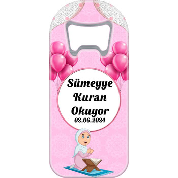 Kuran Okuyorum Pembe Temalı Uzun Magnet Açacak