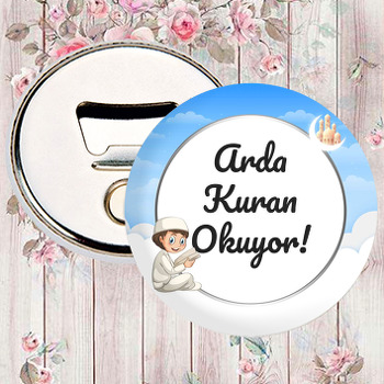 Kuranı Kerim Okuyorum Mavi Temalı Magnet Açacak