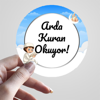 Kuranı Kerim Okuyorum Mavi Temalı Sticker