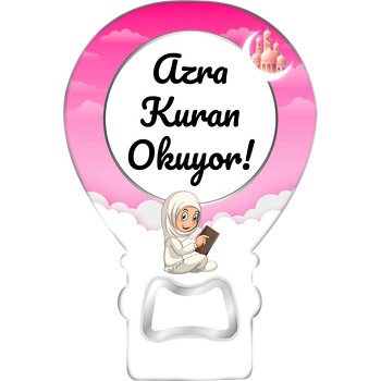 Kuranı Kerim Okuyorum Pembe Temalı Balon Magnet Açacak