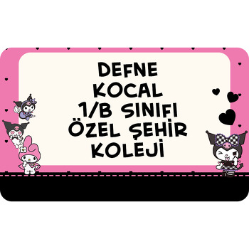 Kuromi Temalı Defter Etiketi