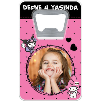 Kuromi Temalı Resimli Dikdörtgen Magnet Açacak