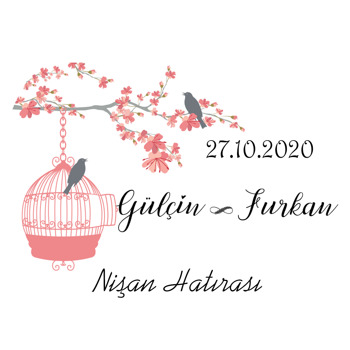 Kuş Temalı Söz Nişan Nikah Sticker