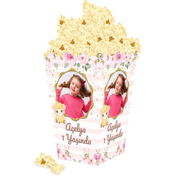 Kuzu Pembe Çizgili Temalı Popcorn Kutusu