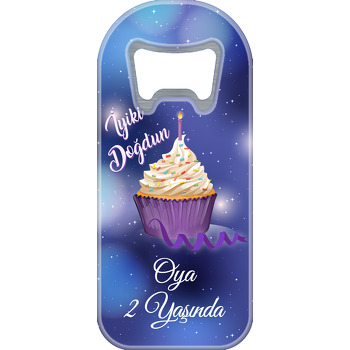 Lacivert Fonda Cupcake Temalı Doğum Günü Uzun Açacak