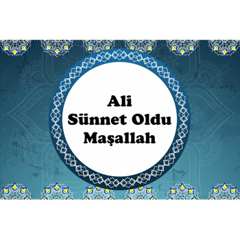 Lacivert Sünnet Temalı Doğum Günü Magnet