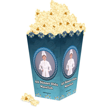 Lacivert Sünnet Temalı Popcorn Kutusu