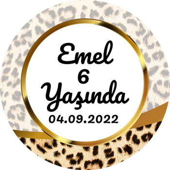 Leopar Temalı Parti Sticker