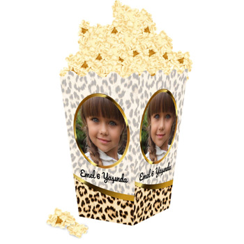 Leopar Temalı Popcorn Kutusu