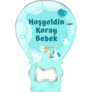 Leylek ile Bebek Yeşil Fon Temalı Balon Magnet Açacak