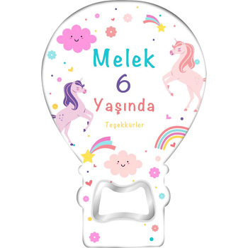 Lila ile Pembe Unicorn Temalı Balon Magnet Açacak