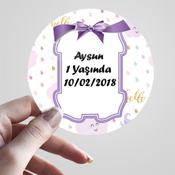 Lila Kurdela Temalı Sticker