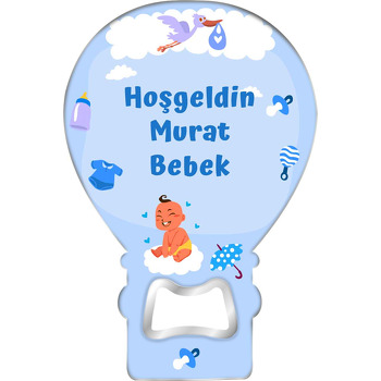 Lila Leylek ile Bebek Temalı Balon Magnet Açacak