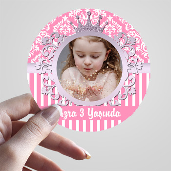 Lila Taç Damask Temalı Sticker