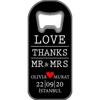 Love Thanks Temalı Siyah Uzun Açacak