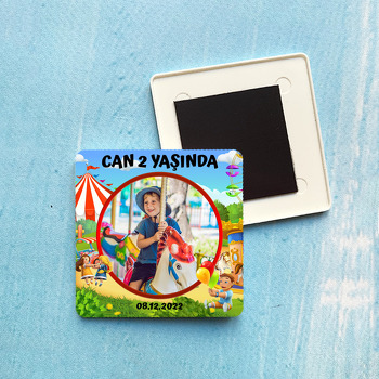 Lunapark Temalı Kare magnet