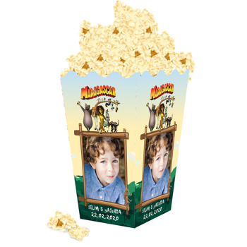 Madagaskar Temalı Popcorn Kutusu