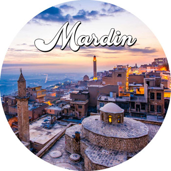 Mardin Şehirler Temalı Akrilik Daire Magnet